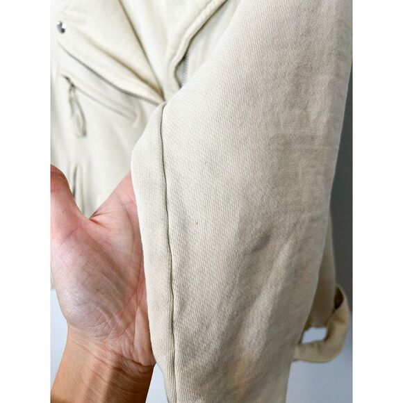 Free People We the Free Rebel Rebel Knit Moto Jacket Vanilla - Picture 8 of 12